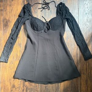 Windsor Black Lace Sleeve Dress Size Large